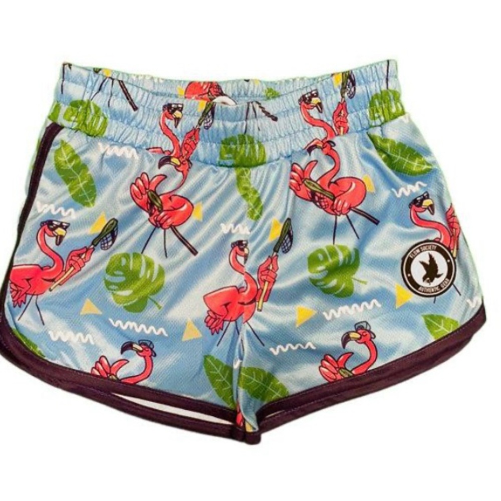 NWT Flow Society Womens Flamingo Lacrosse Shorts size XXL
